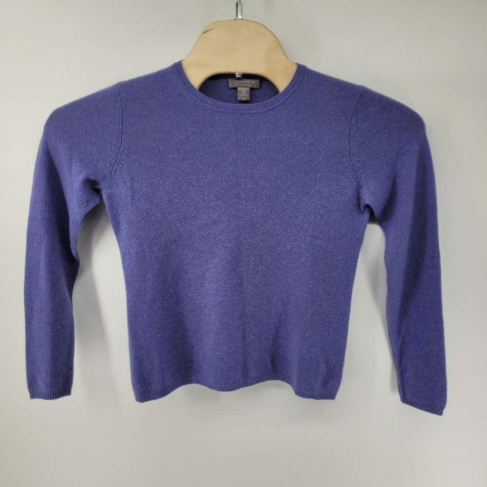 Charter Club Cashmere Sweater Womens Small Purple 2-Ply 100% Cashmere Crewneck‎
